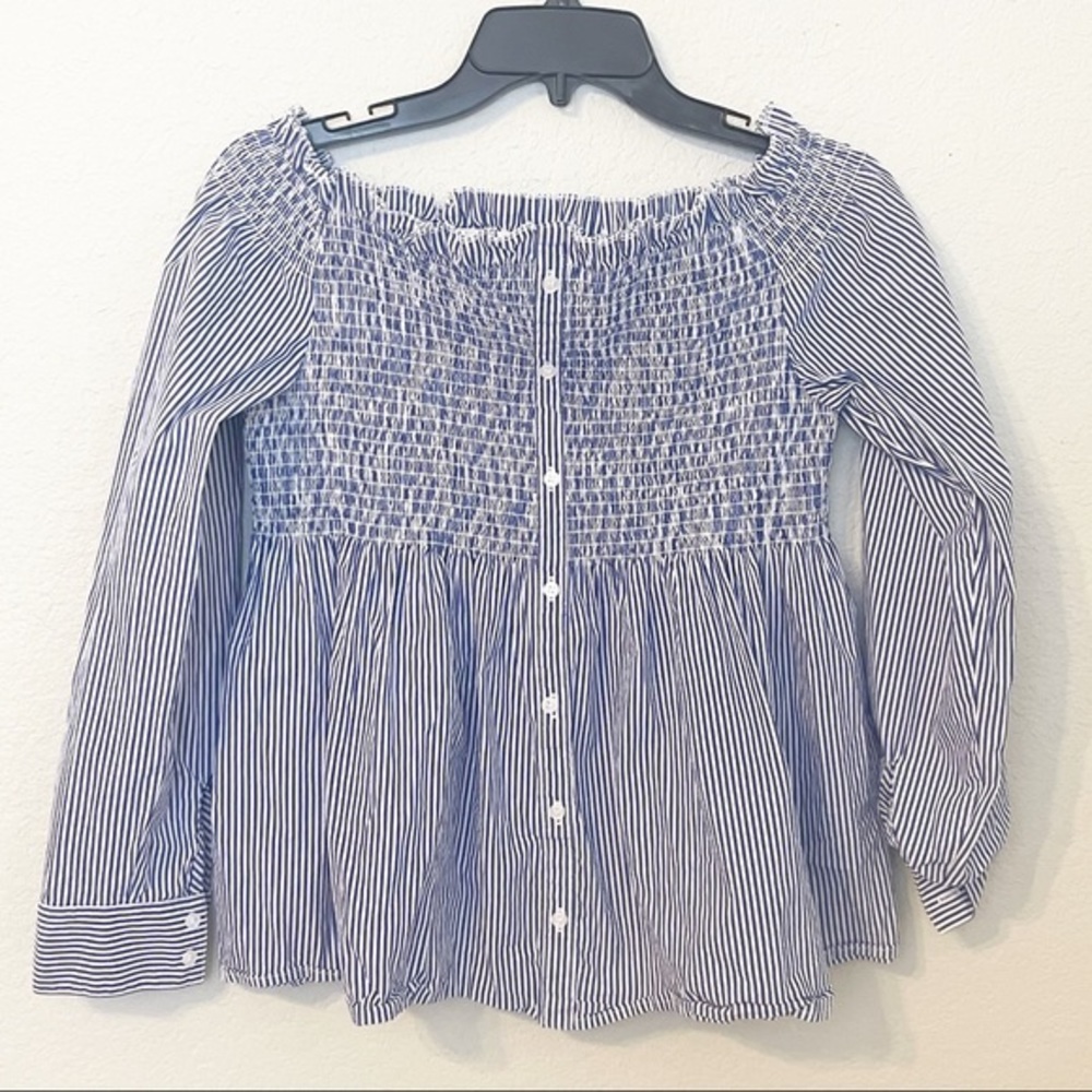 Halogen Long Sleeve Smocked‎ Blouse